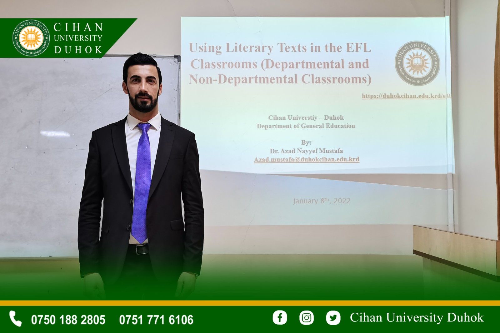 A Seminar Entitled: Using Literary Texts in the EFL Classrooms (Departmental and Non-Departmental Classrooms)