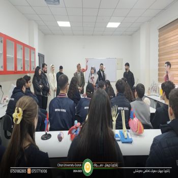 On February 12, 2025, the Dean of the Medical Departments (Dr. Kajeen Hassan) and the Dean of the College of Nursing (Layla M. Salih) warmly welcomed students and faculty members from the British International School.