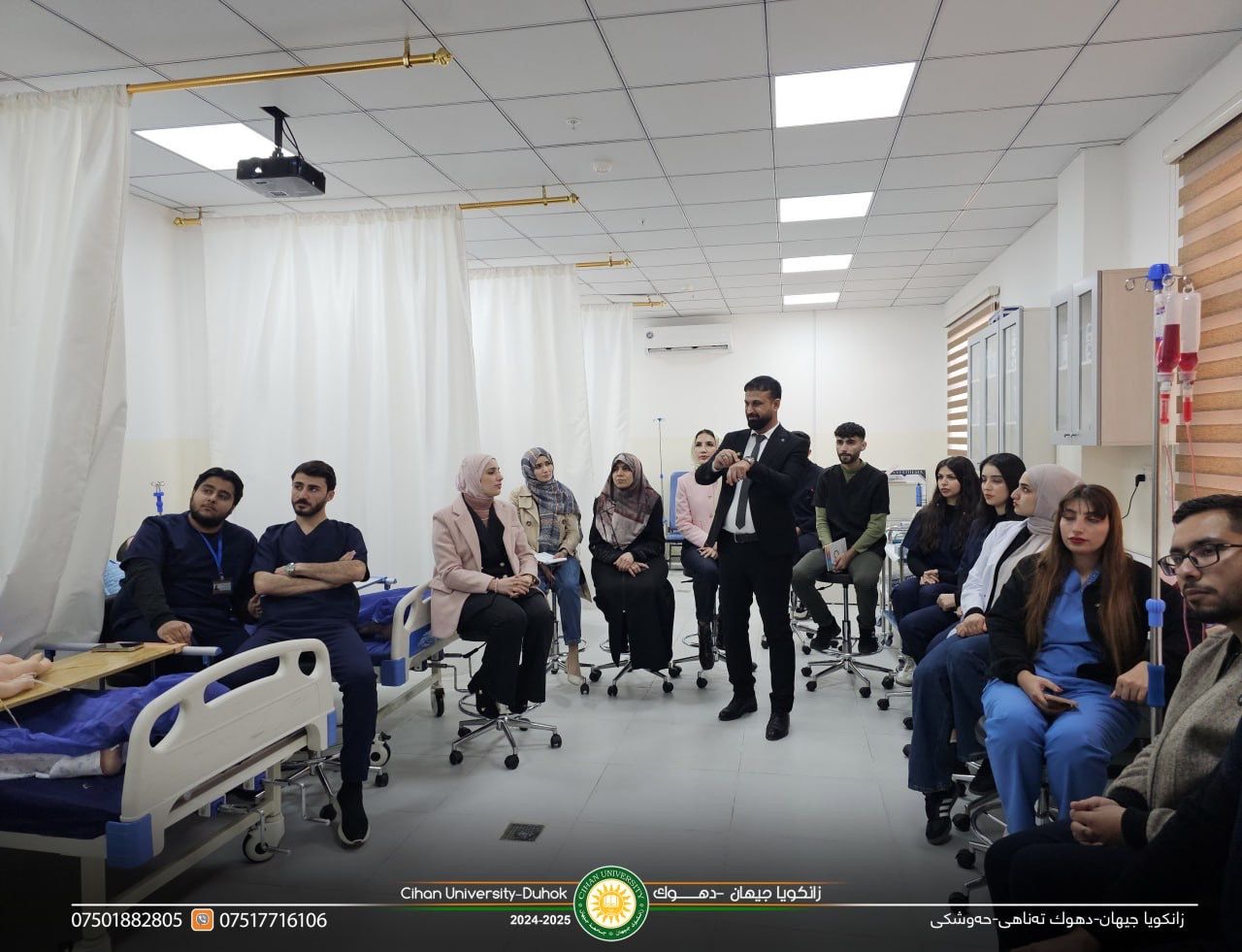 Today, on February 16, 2025, the College of Nursing at Cihan University conducted a workshop titled "Fundamentals of Cannulation: Techniques, Types, and Potential Complications."