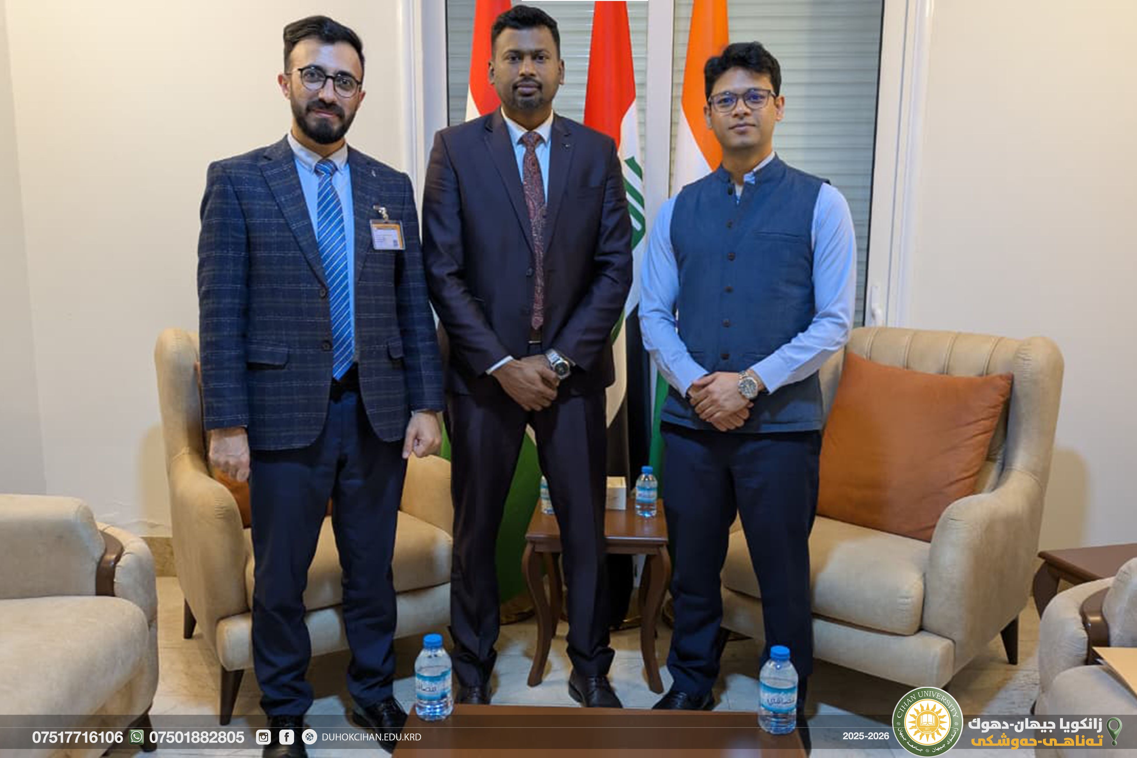 The staff of  Cihan University - Duhok were at the Indian Consulate.